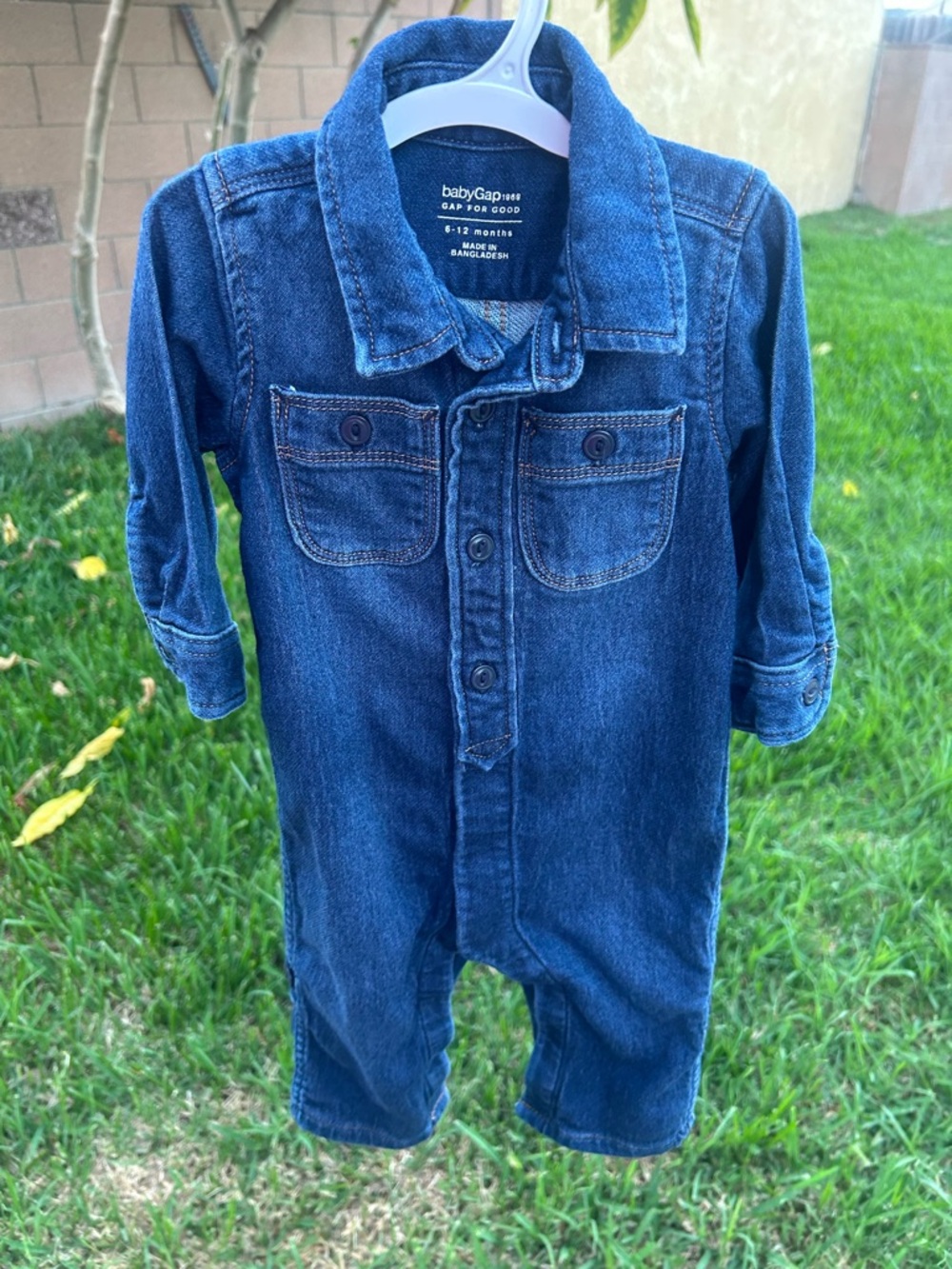 GAP Dark Blue Denim Baby Romper